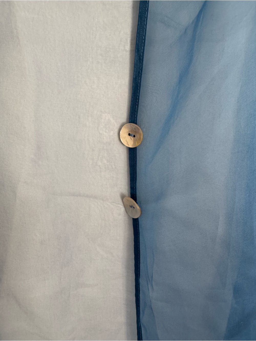 DONNI. Sheer Light Blue Mesh Button-Front Robe - Picture 2 of 2